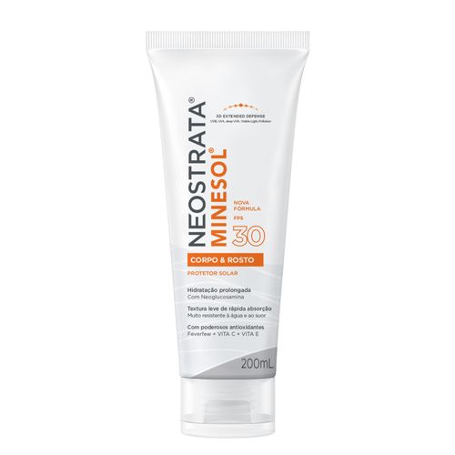 Neostrata Minesol Corpo & Rosto Protetor Solar Fluido Hidratante Fps 30 200 Ml