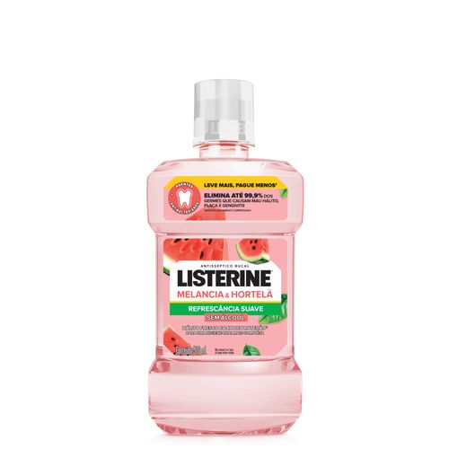 Listerine® Melancia & Hortelã Enxaguante Bucal Sem Álcool 500Ml