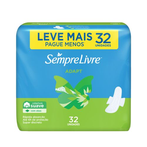 Absorvente Externo Sempre Livre® Adapt® 32 Unidades