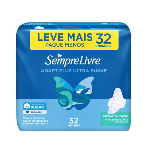 Absorvente Externo Sempre Livre® Adapt® Plus 32 Unidades