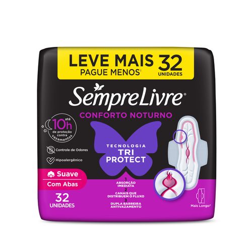 Absorvente Externo Sempre Livre® Adapt® Plus Noite E Dia 32 Unidades
