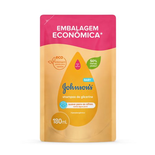 Shampoo para Bebê Refil Johnson's® baby de Glicerina, 180ml