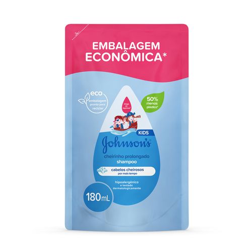 Shampoo Infantil Refil Johnson's® Cheirinho Prolongado, 180ml